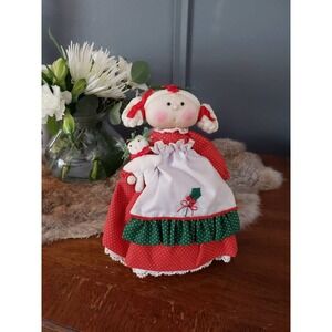 Nylon Holiday Cotton cloth doll Dutch Braids Polka Dot Red Green Christmas Decor